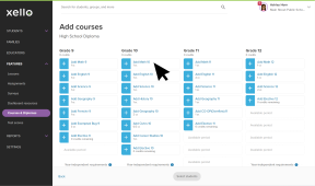 Add courses page. Cursor is selecting "Add Math 10"